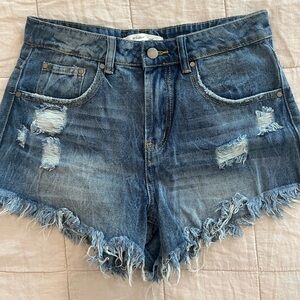 Distressed Denim Shorts